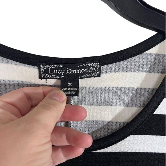 Lucy Diamonds zipper detail stripe midi dress - Picture 8 of 9